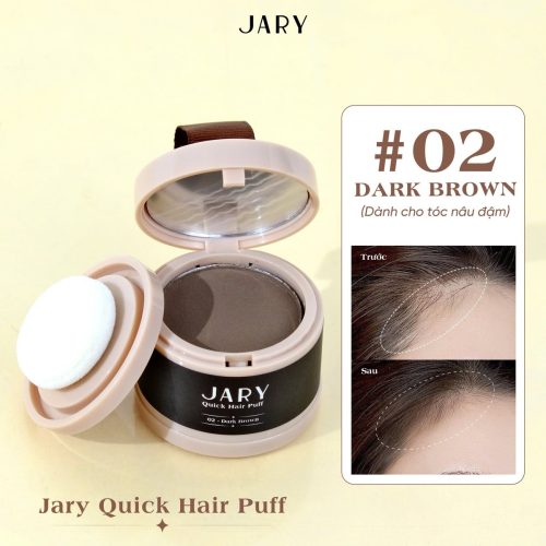Phấn Chấm Hói Tóc Jary Quick Hair Puff (4g) - Màu 02 Dark Brown (Màu nâu đậm)