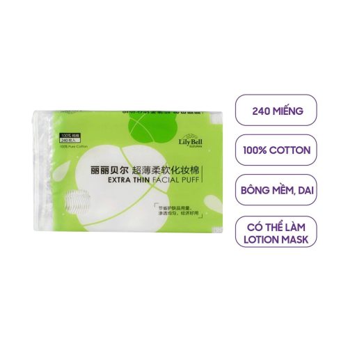 Bông Tẩy Trang Lily Bell Extra Thin Facial Puff (240 miếng)