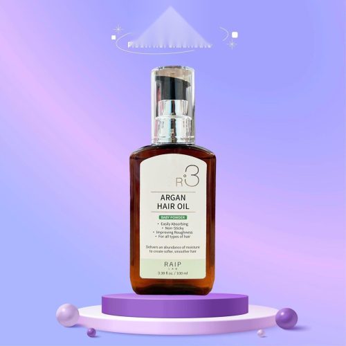 Dầu Dưỡng Hỗ Trợ Phục Hồi Tóc Hư Tổn Raip R3 Argan Hair Oil "Baby Powder" (100ml)